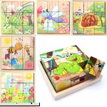 Wooden Cube 3D Puzzle 6 in 1 with a Tray Developing fine Motor Skills and Memory of Your Child Insects  B07KWFTB3V